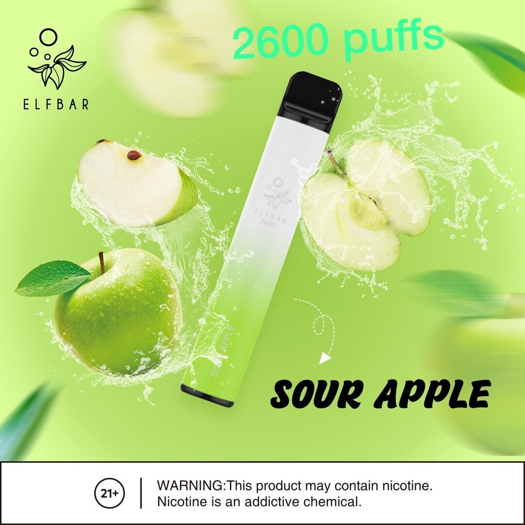Elf bar 2600 Puffs Sour Apple